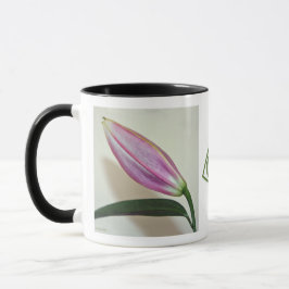 Keramiskt Mugg med Lily Bud, Black Handle och Insi
