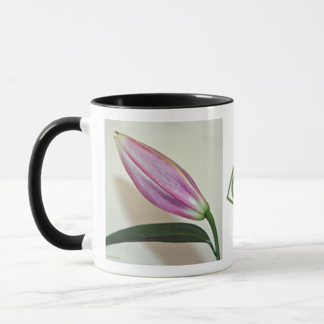 Keramiskt Mugg med Lily Bud, Black Handle och Insi (Vänster)