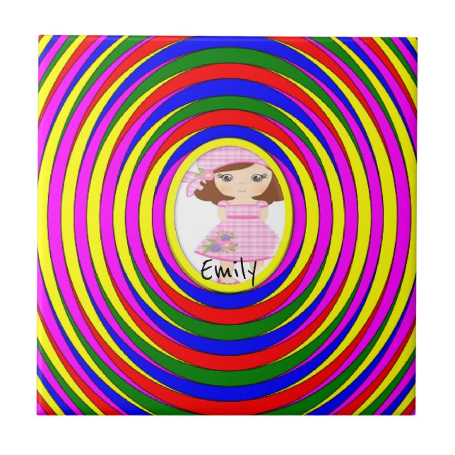 Keramiskt plattfärgat Rand-cirkulär Kakelplatta (Framsidan)