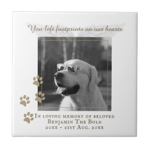 Keramiskt plattformat för hund Memorial Photo Plaq Kakelplatta