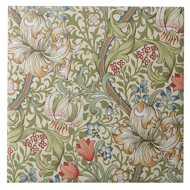 Keramiskt plattgods William Morris-design 012 Kakelplatta (Framsidan)