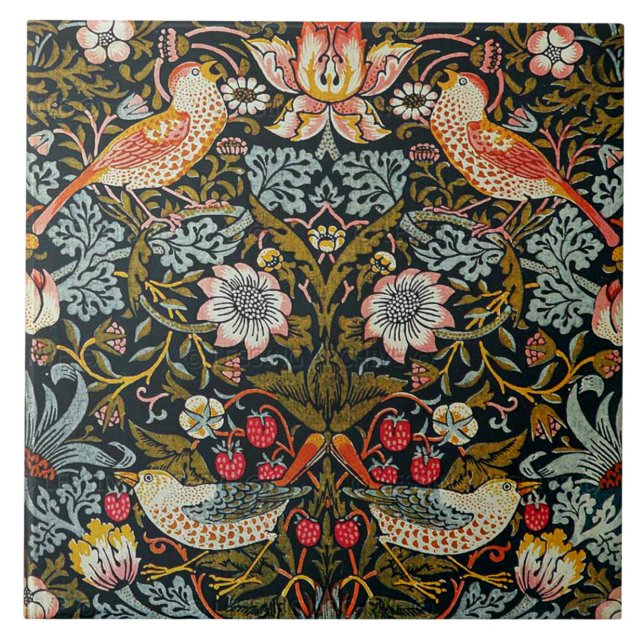 Keramiskt plattgods William Morris-design 014 Kakelplatta (Framsidan)