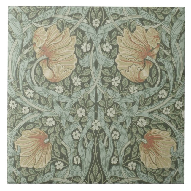 Keramiskt plattgods William Morris-design 01 Kakelplatta (Framsidan)