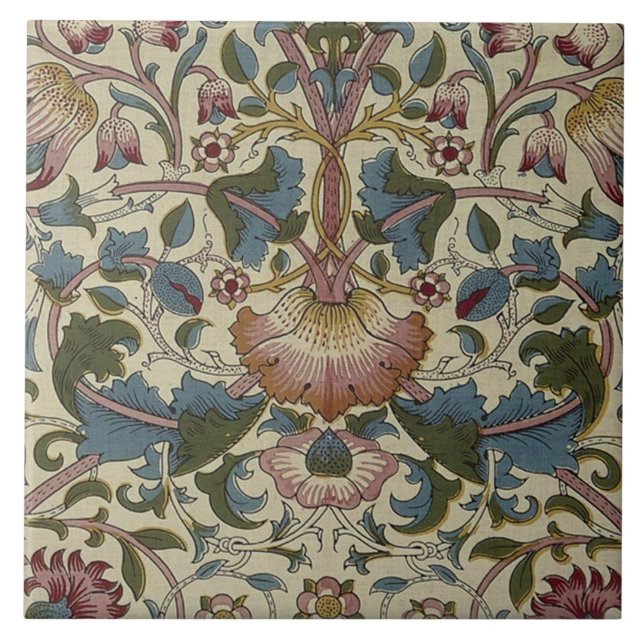 Keramiskt plattgods William Morris-design 026 Kakelplatta (Framsidan)