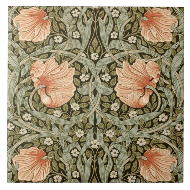 Keramiskt plattgods William Morris-design 027 Kakelplatta (Framsidan)
