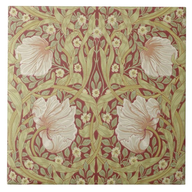 Keramiskt plattgods William Morris-design 03 Kakelplatta (Framsidan)
