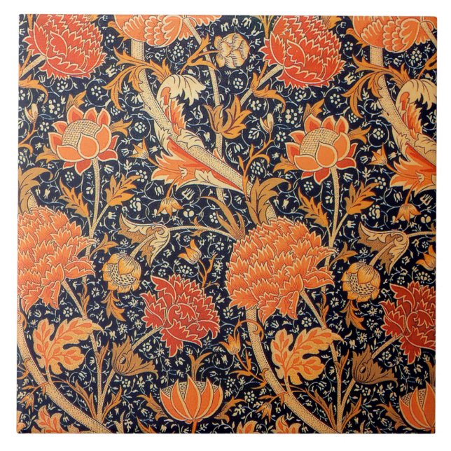 Keramiskt plattgods William Morris-design 06 Kakelplatta (Framsidan)