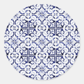 Keramiskt plattmärke runt klistermärke