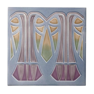 Keramiskt plattor - Art nouveau-ananas Träd Lilac Kakelplatta