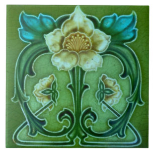 Keramiskt plattor - Art Nouveau Blommig Design Vin Kakelplatta