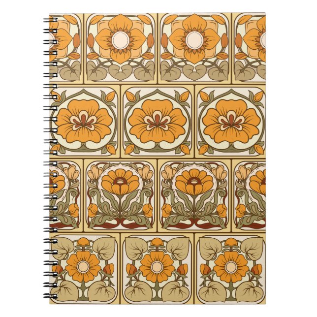 Keramiskt plattor: Art nouveau Stil. Anteckningsbok (Framsidan)