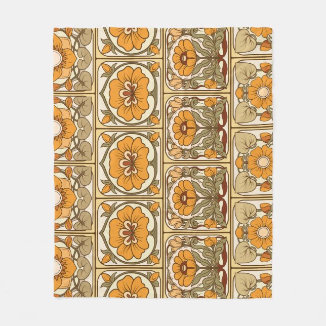 Keramiskt plattor: Art nouveau Stil. Fleecefilt (Framsidan)