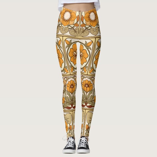 Keramiskt plattor: Art nouveau Stil. Leggings (Framsida)