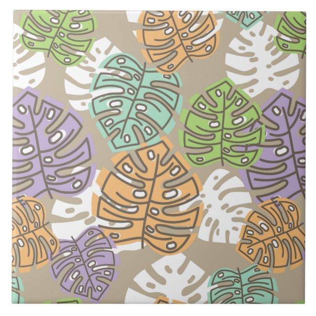 keramiskt plattor av pastel löv kakelplatta (Framsidan)