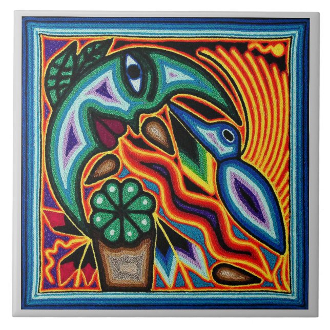 Keramiskt plattor - Bird & Måne Kakelplatta (Framsidan)