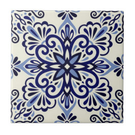 Keramiskt plattor - blått/Benvitt Azulejo Tile Kakelplatta