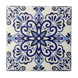 Keramiskt plattor - blått/Benvitt Azulejo Tile Kakelplatta