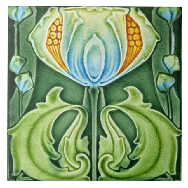 Keramiskt plattor - Blommigt för konst och hantver Kakelplatta (Framsidan)