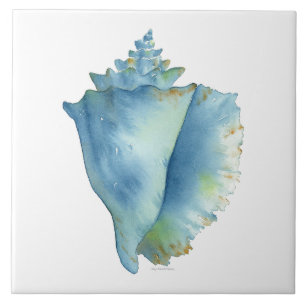 Keramiskt plattor - Blue Conch Seashell Kakelplatta