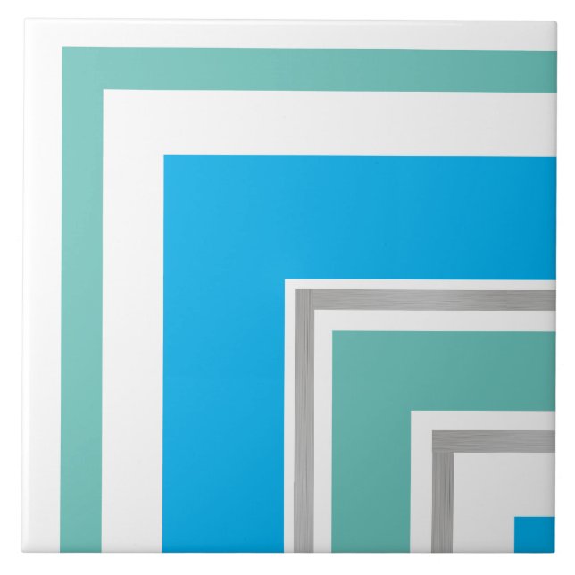 Keramiskt plattor - Coola Blue Silver Split Corner Kakelplatta (Framsidan)