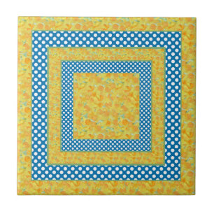 Keramiskt plattor: Daffodils Land-Stil, Polka dots Kakelplatta