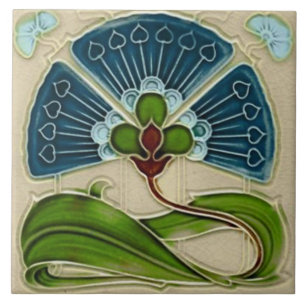 Keramiskt plattor - dekorativ Art nouveau Kakelplatta