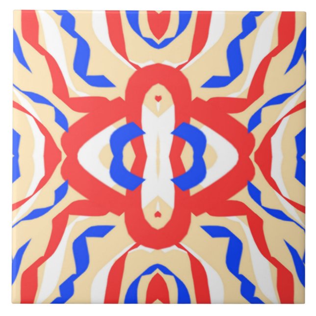 Keramiskt plattor, en vacker, klassisk, färgstark  kakelplatta (Framsidan)