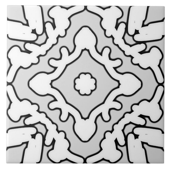 Keramiskt plattor, en vit klassisk elegant kakelplatta (Framsidan)