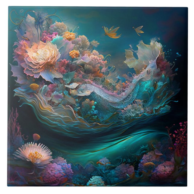 keramiskt plattor för havslevande undervattensliv kakelplatta (Framsidan)