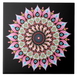 Keramiskt plattor för rosa, Grönt och blåmandala Kakelplatta