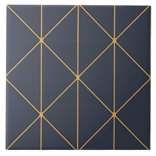 Keramiskt plattor - Geometric Guld och Blue Mönste Kakelplatta