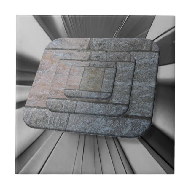 Keramiskt plattor Grått Rand Kakelplatta (Framsidan)