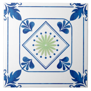 Keramiskt plattor (Grönt), Medelhavsborre (Rosette Kakelplatta