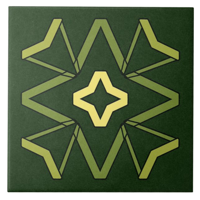 Keramiskt plattor - Gult och Grönt Texturerad Möns Kakelplatta (Framsidan)