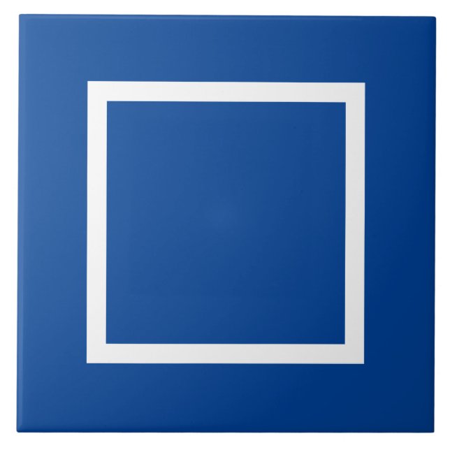 Keramiskt plattor i blått och vitt - (1) kakelplatta (Framsidan)