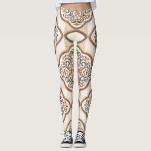 Keramiskt plattor: Konstnärliga väggdäck Leggings