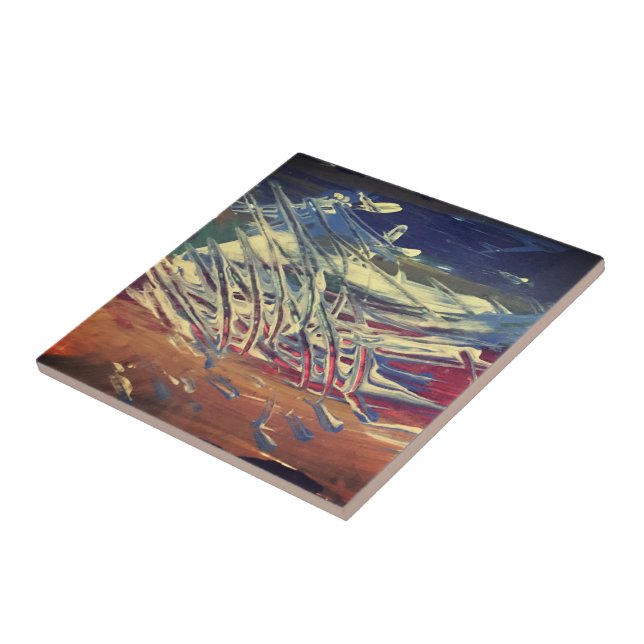 Keramiskt plattor, liten (4,25 x 4,25 tum) "Fork d Kakelplatta (Sidan)