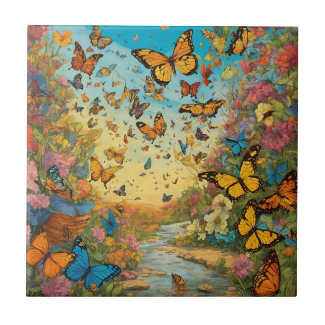 Keramiskt plattor, liten (4,25 x 4,25 tum) kakelplatta (Framsidan)