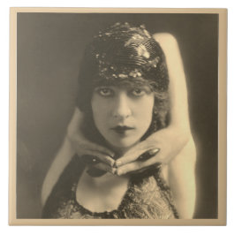 Keramiskt plattor med ansikte från Vintage Dancer Kakelplatta