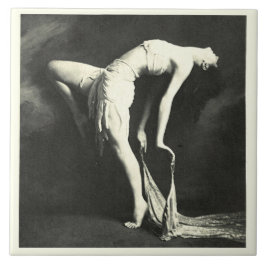 Keramiskt plattor med Vintage Dancer Kakelplatta