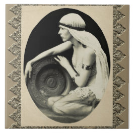 Keramiskt plattor med Vintage Dancer Kakelplatta