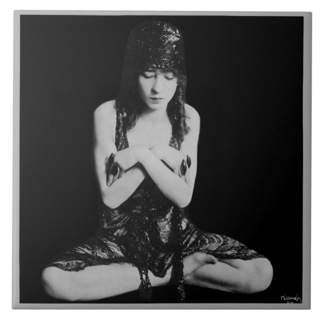 Keramiskt plattor med Vintage Dancer Kakelplatta (Framsidan)