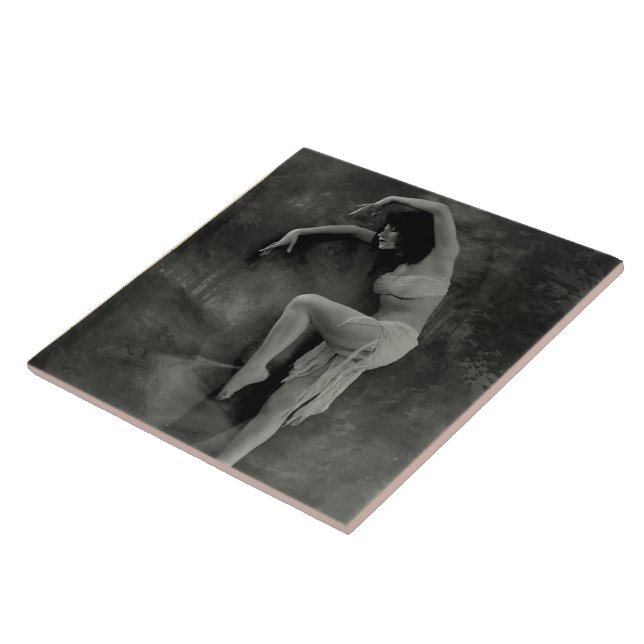 Keramiskt plattor med Vintage Dancer Photo Kakelplatta (Sidan)