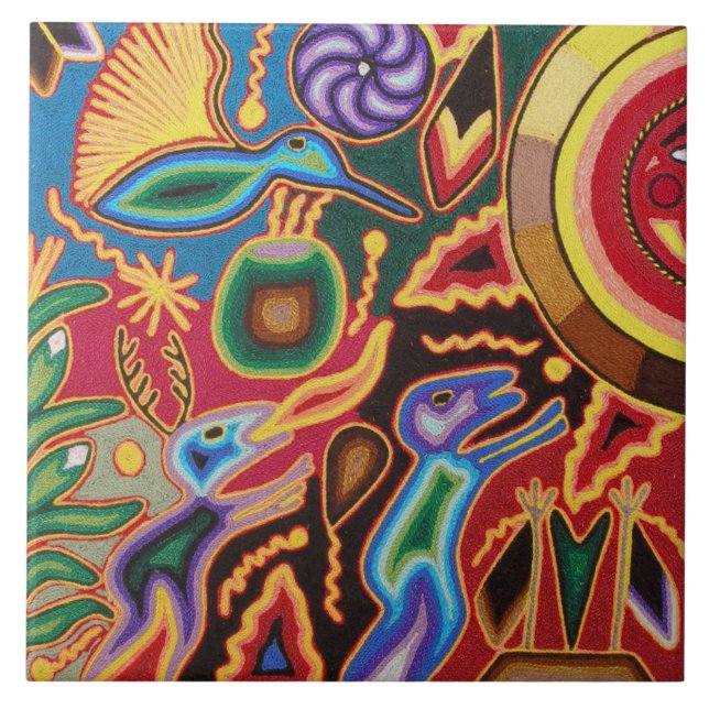 Keramiskt plattor - Mexikanska plattan Mönster - f Kakelplatta (Framsidan)