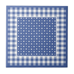 Keramiskt plattor, Mörk blått Polka dots och kontr Kakelplatta