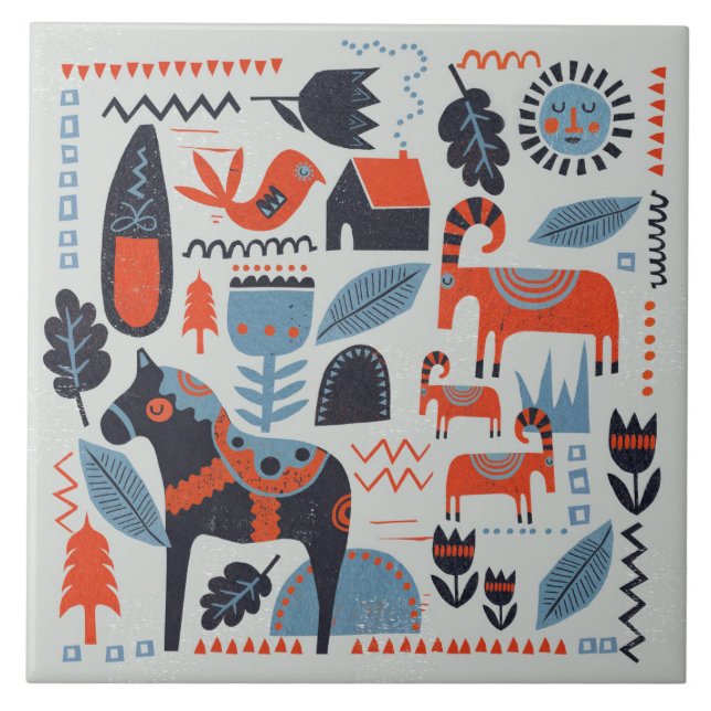 Keramiskt plattor - Skandinaviska samlingar Kakelplatta (Framsidan)