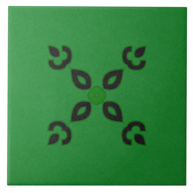 Keramiskt plattor - Svart och Grönt, texturerad de Kakelplatta (Framsidan)