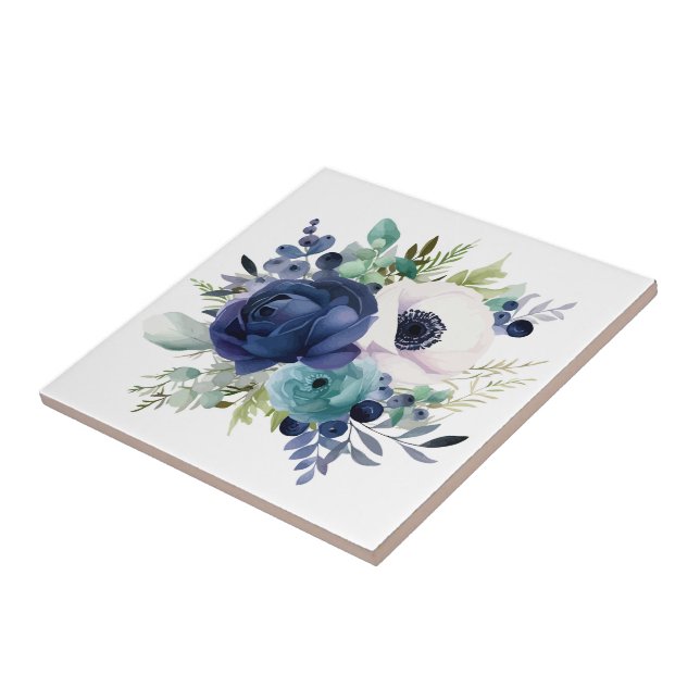 Keramiskt plattor/trivet-Blommigt Kakelplatta (Sidan)