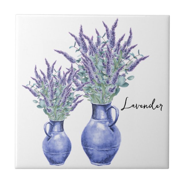Keramiskt plattor/trivet-Blommigt Lavender Kakelplatta (Framsidan)