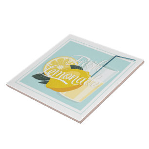 Keramiskt plattor/trivet-Lemonade keramiska platto Kakelplatta